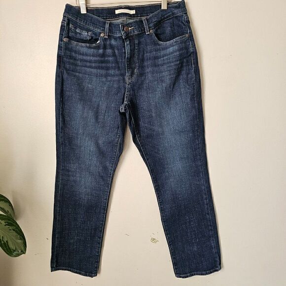 EUC LEVI'S CLASSIC STRAIGHT DARK WASH JEANS SIZE 12 S W 31 L 28 - Picture 2 of 15